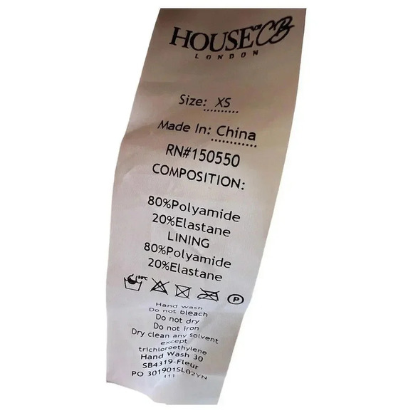 House of CB FLEUR Blush Pleated Tulle Deep V Dress , XS - Picture 12 of 12